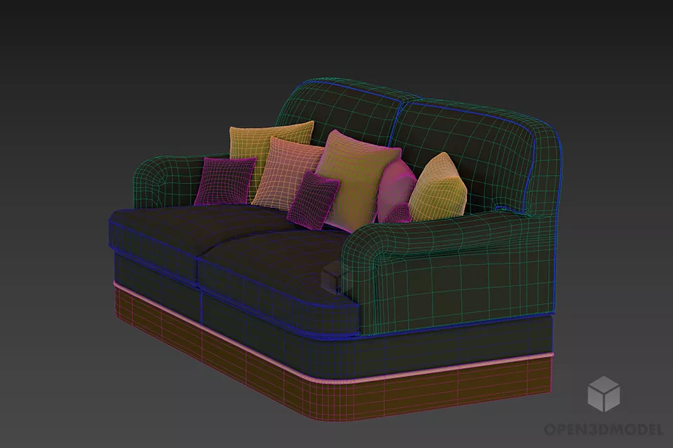 Two Seats Sofa Dolfi 3d model 2