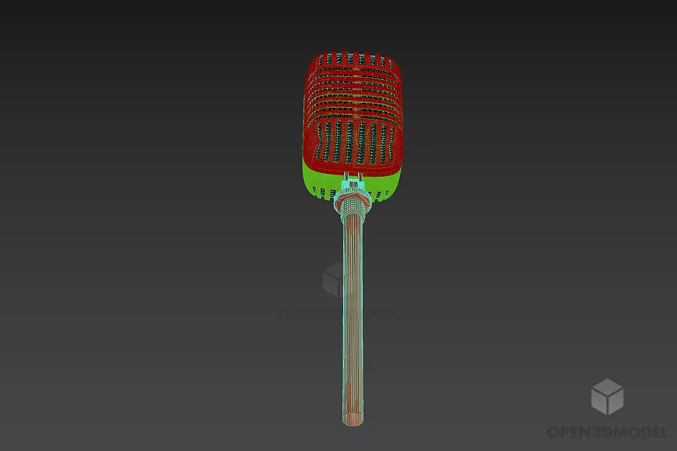 Table Microphone Vintage Style 3d model 2