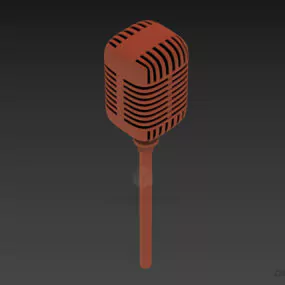 Table Microphone Vintage Style 3d model