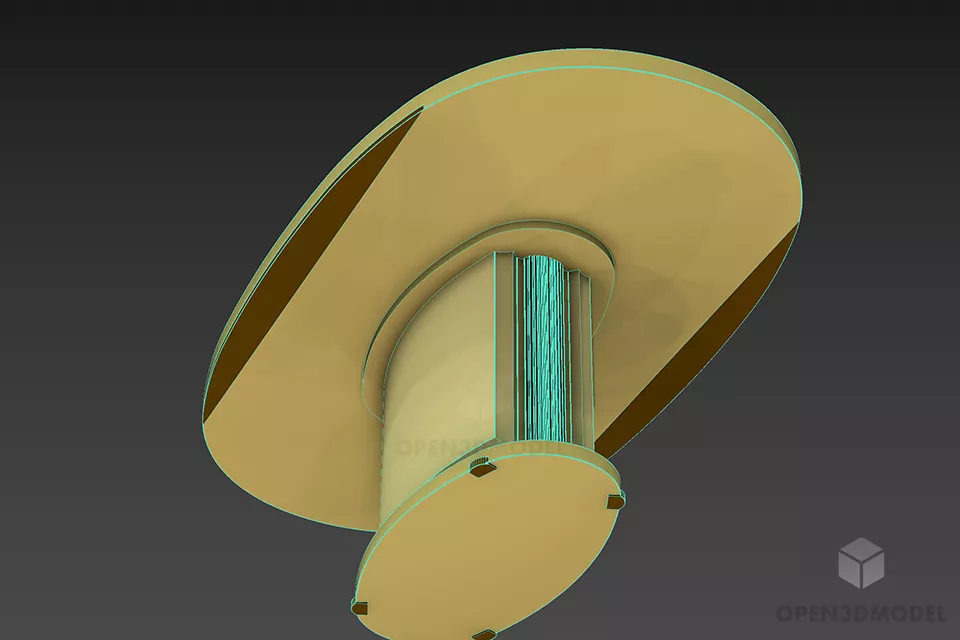 Oval Meeting Table Wooden Finished 3d model 2