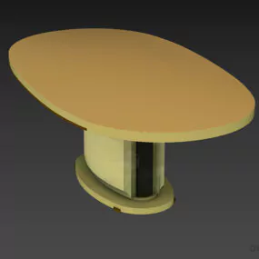 Oval Meeting Table Wooden Finished 3d model