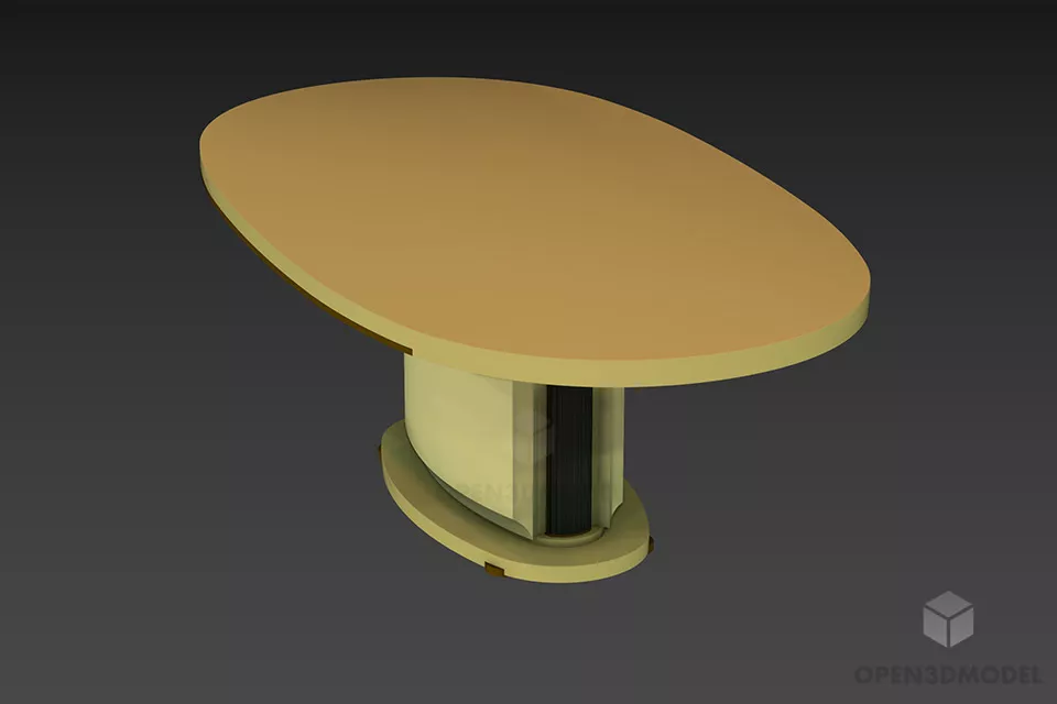 Walnut Table Luxury Style 3d model