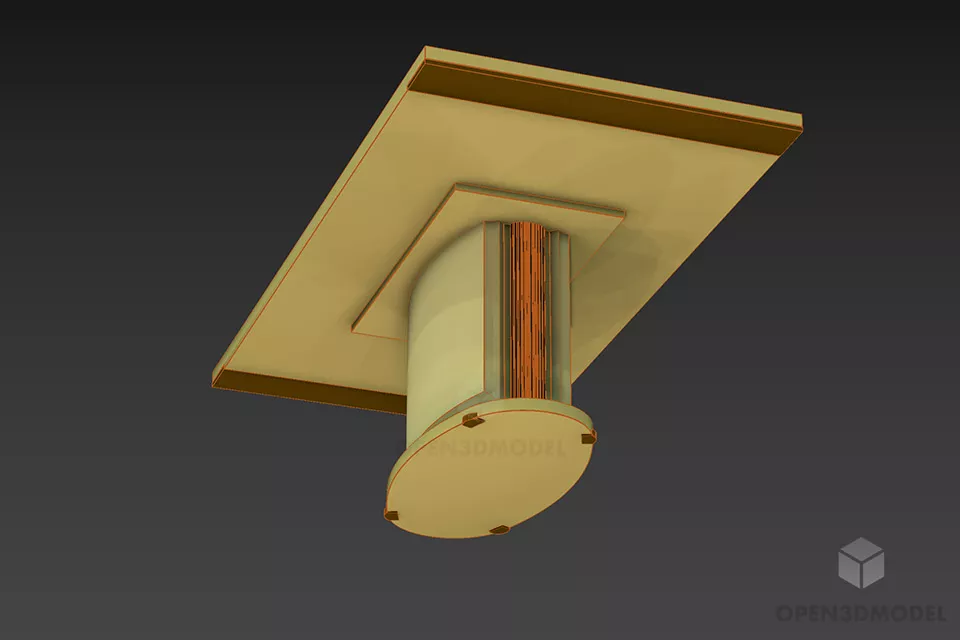 Dining Wood Rectangle Table 3d model 2