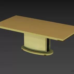 Dining Wood Rectangle Table 3d model