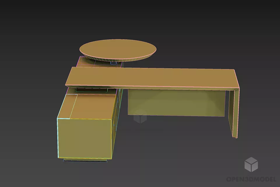 Office Combine Table Fantone 3d model 2