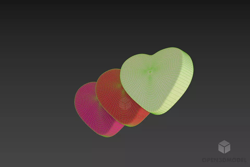 Figurine Heart Shape Decorative 3d model 2