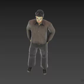 Character Man Standing In Office Uniform 3d model