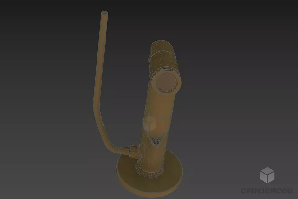 Black Steel Faucet Shower 3d model 2
