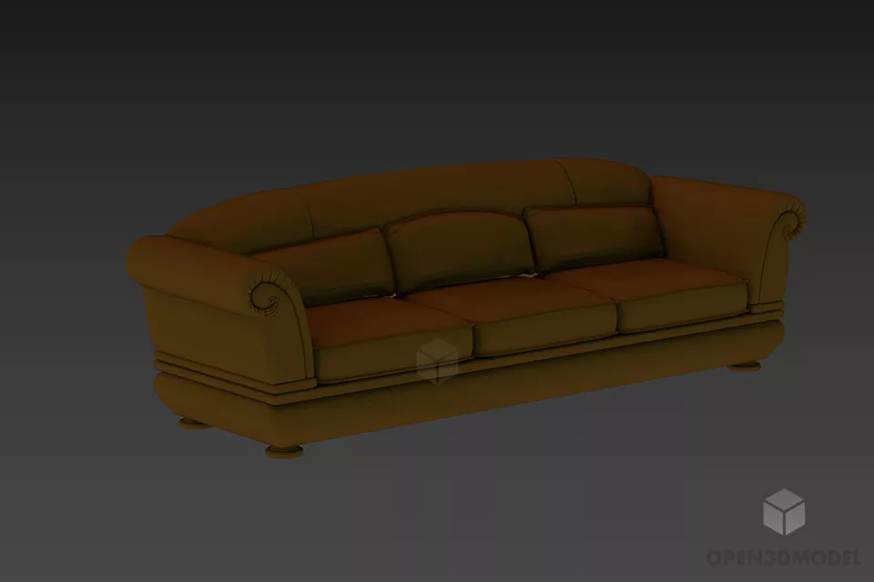 Double Sofa Textile Flexform 3d model