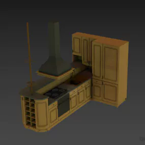 Home Kitchen Cabinet With Stove Brera 3d model