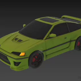 Honda Sport Car Crx 1980 3d model
