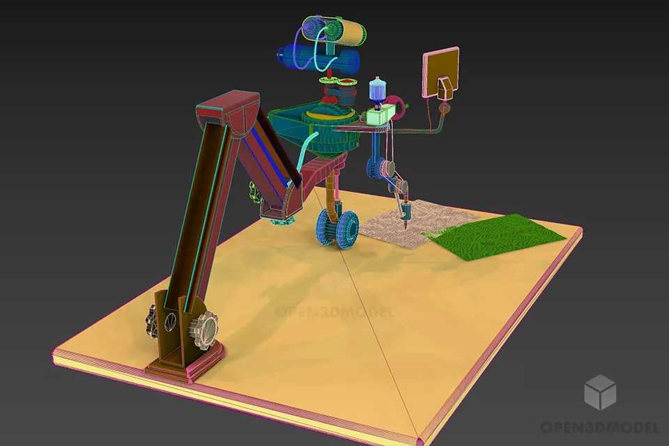 Robot Arm On Table 3d model 2