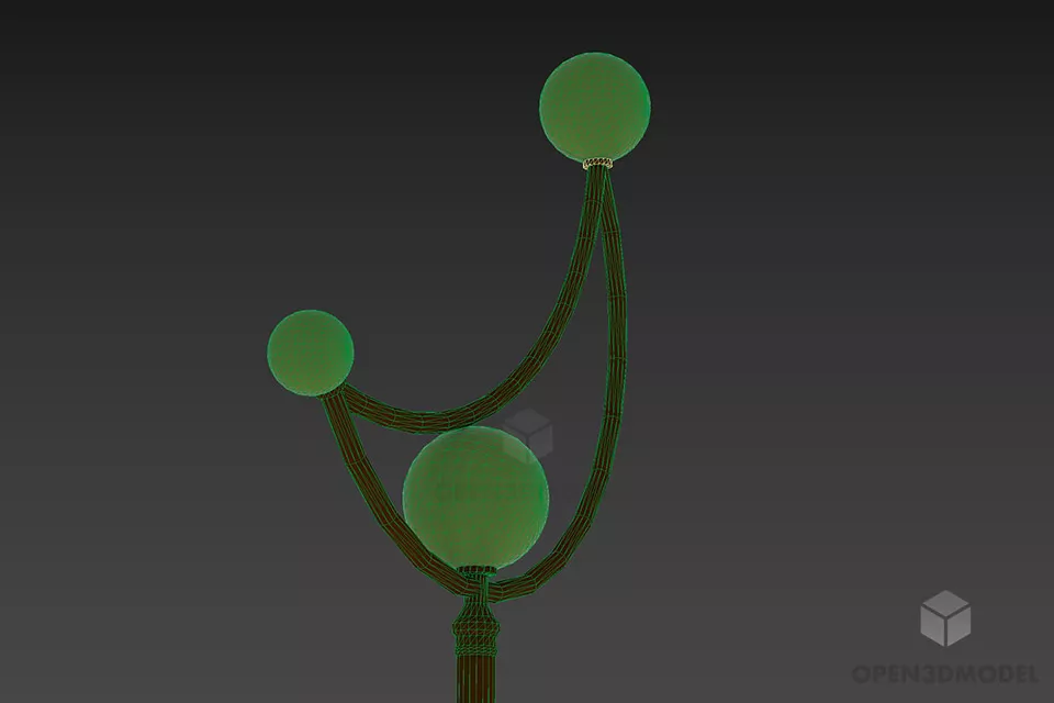 Floor Lamp With Crescent Shape 3d model 2