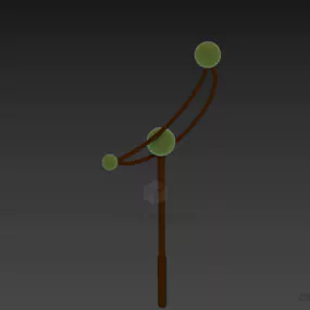Floor Lamp With Crescent Shape 3d model