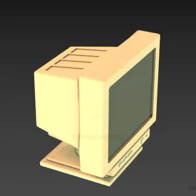 Crt Monitor Black Painted 3d model
