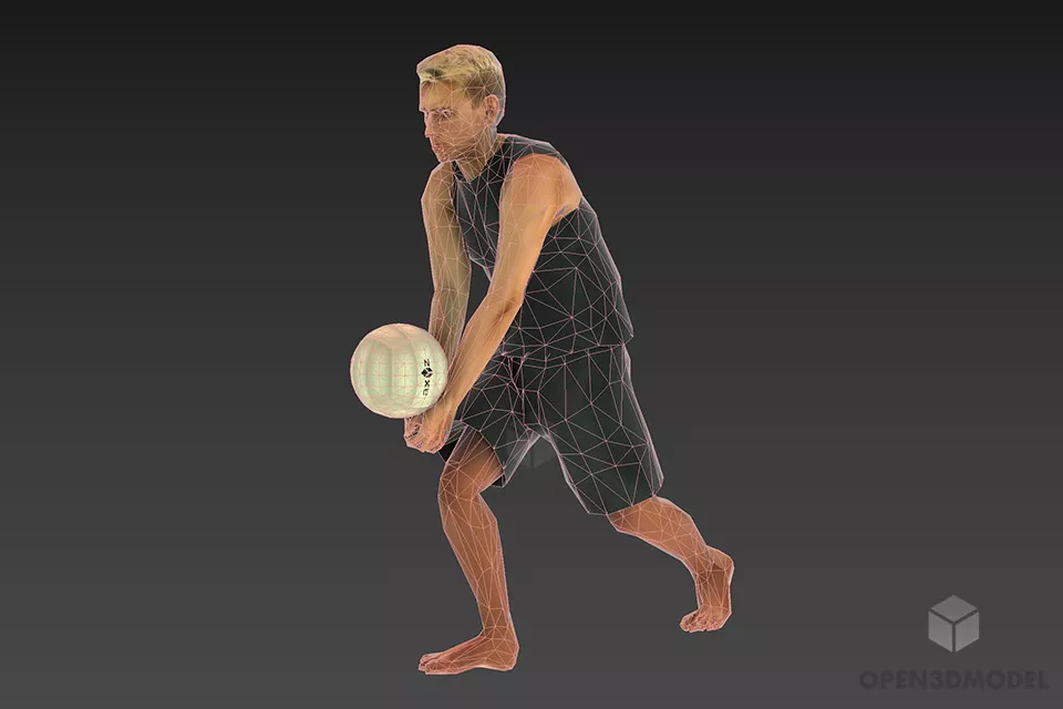 Sport Man With Ball 3d model 2