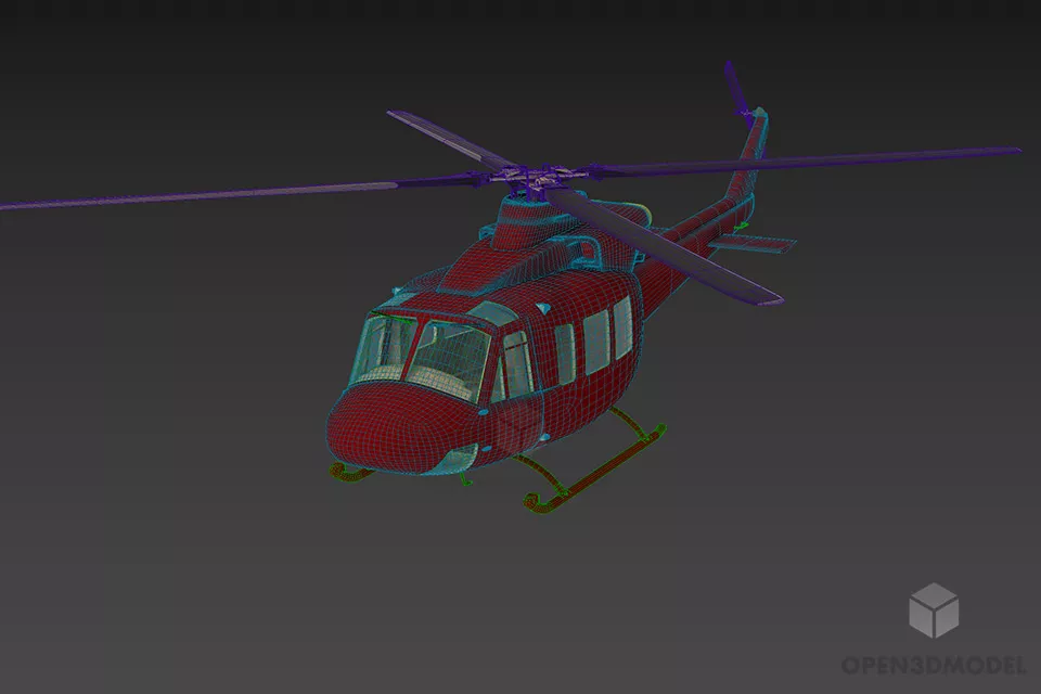 Utilities Light Helicopter Transport 3d model 2