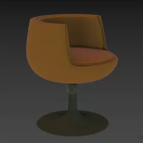 Salon Fixed Armchair Glass Shape 3d model