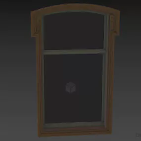 Window Frame With Curved Top 3d model
