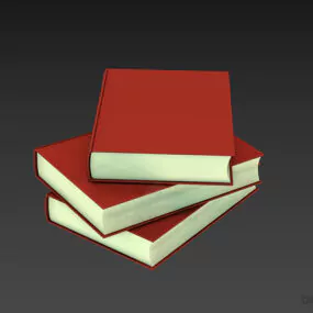 Books With Leather Covered 3d model
