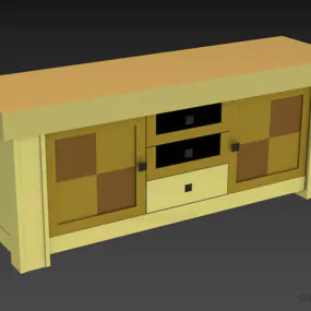 Side Locker With Multiple Drawers 3d model
