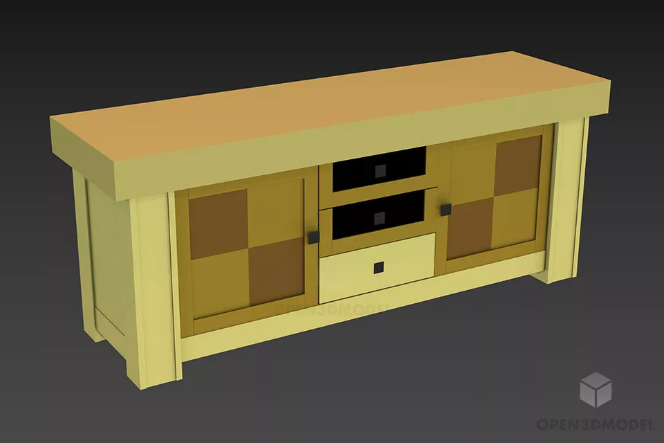 Square Side Locker 3d model