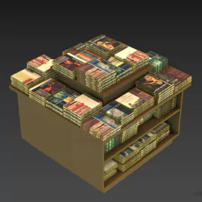 Books Shelf Table 3d model
