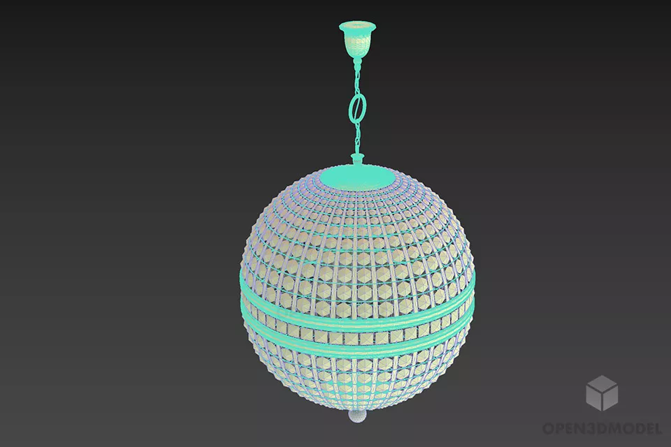 Sphere Pendant Lamp Swarovski 3d model 2