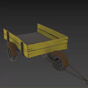 Small Wooden Trailer For Construction 3d model