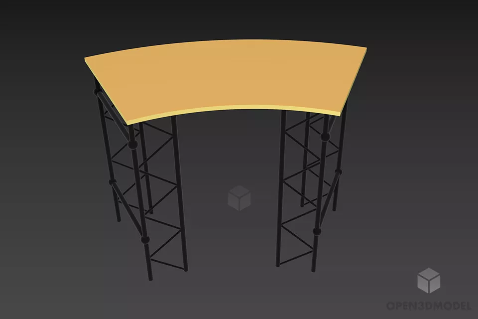 Side Rack Shelf With Vertical Mirror 3d model