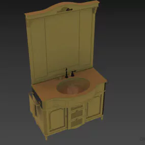 European Washbasin With Mirror Luigi 3d model