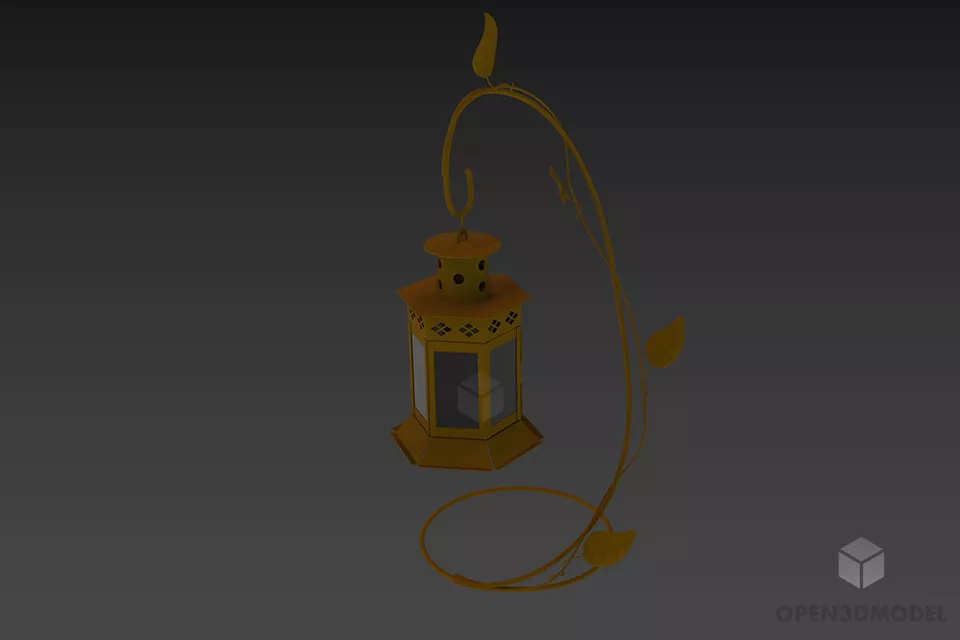 Retro Hotel Table Lamp, Bronze Stand Carved Style 3d model