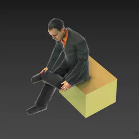 Business Man On Seat 3d model
