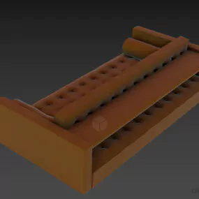 Waiting Sofa Bench Tufted Finished 3d model