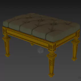 Tufted Antique Seat 3d model