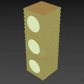 Modern Locker With Carved Sphere Shape 3d model