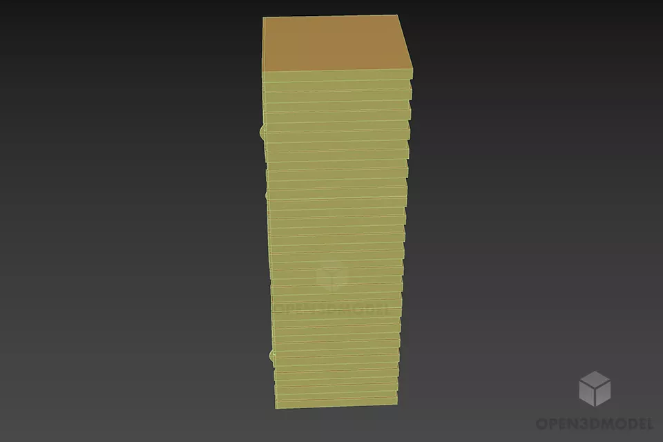 Modern Locker With Carved Sphere Shape 3d model 3