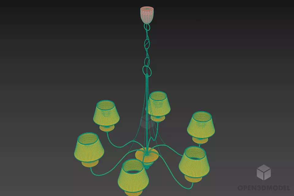 Antique Ceiling Lamp Baga 3d model 2