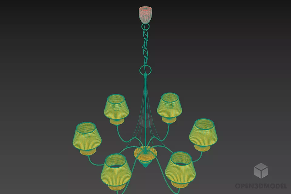 Antique Ceiling Lamp Baga 3d model 3