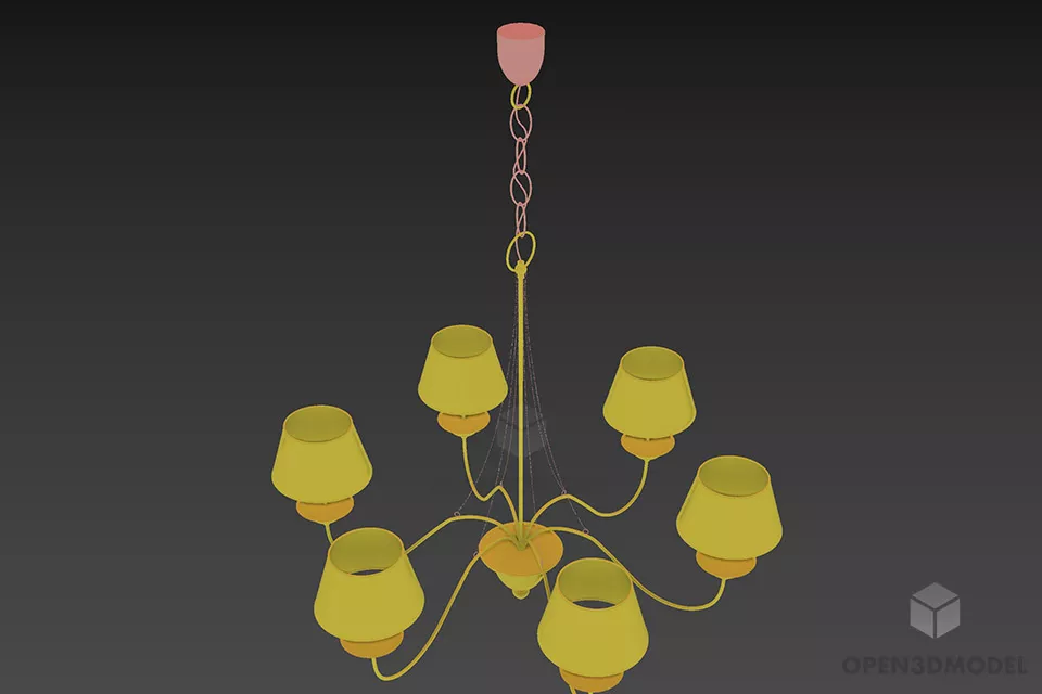 Modern Square Lamp With Glass Fiber Effects 3d model