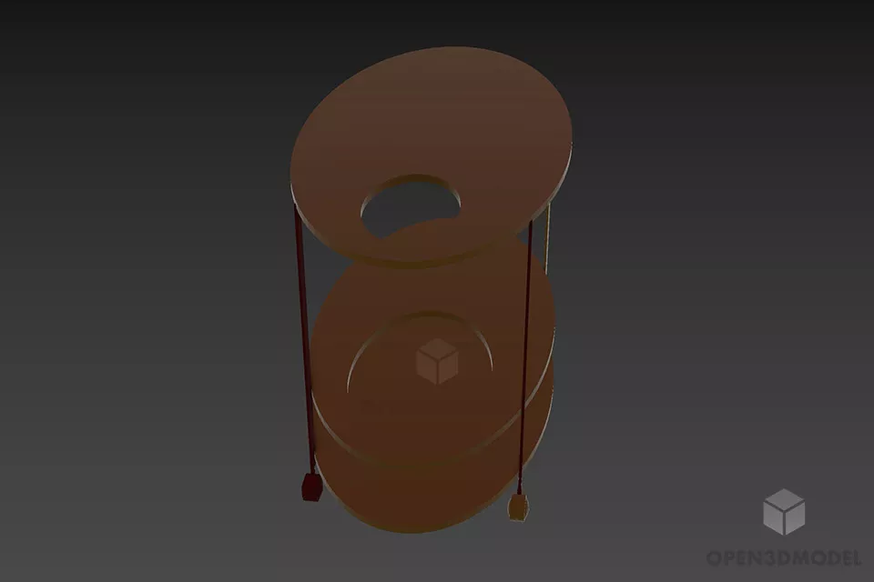 Plastic Oval Table Three Layers 3d model 2
