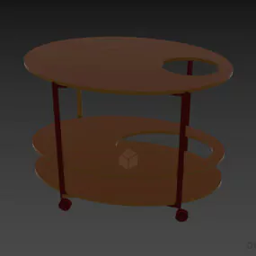Plastic Oval Table Three Layers 3d model
