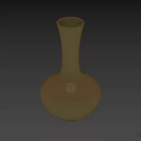 Black Ceramic Vase With High Neck 3d model