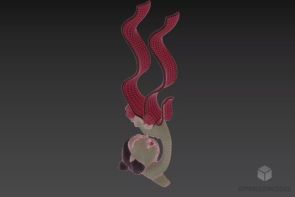 Figurine Man Blow Fire 3d model 2
