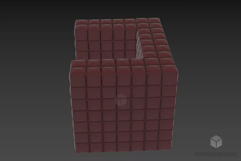 Armchair Cube Shape Motogi 3d model 3