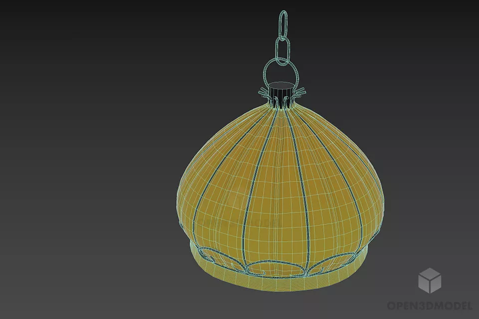 Lantern Lamp Boutique Frame Style 3d model 2