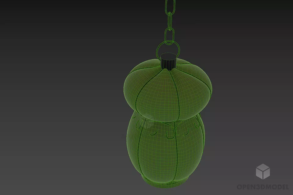 Lantern Lamp With Steel Frame 3d model 2