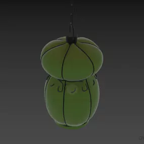 Lantern Lamp With Steel Frame 3d model