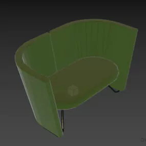 Restaurant Sofa 3 Seats With High Back 3d model