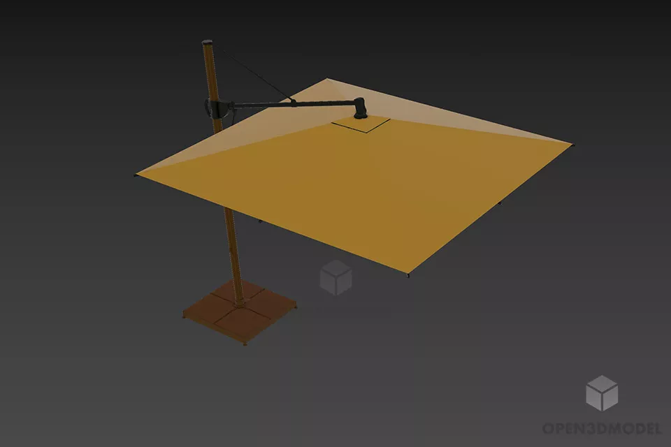 Tent Structure With Umbrella 3d model 3